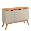 Ver imagem 4 de Buffet Aparador 122cm 3 Portas Pés Madeira Prism 1.2 Patrimar Off White/cinamomo