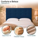 Ver imagem 2 de Cabeceira Decorativa Ivy para Cama de Casal 140 cm Suede Azul Marinho