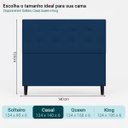 Ver imagem 4 de Cabeceira Decorativa Ivy para Cama de Casal 140 cm Suede Azul Marinho
