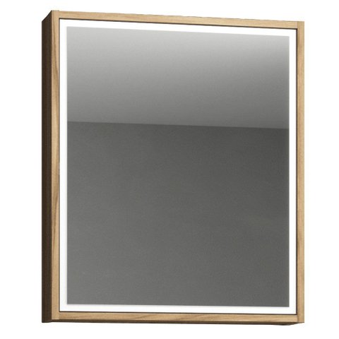 Armário Aéreo para Banheiro 60cm 01 Porta com Espelho Gael B06 Branco Nogal - Lyam Decor