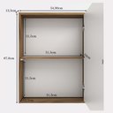 Ver imagem 5 de Armário Aéreo para Banheiro 60cm 01 Porta com Espelho Gael B06 Branco Nogal - Lyam Decor