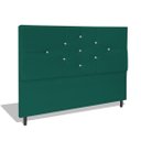 Ver imagem 1 de Cabeceira Estofada Box Casal Queen Size Encosto para Cama T Cross 164x126 Cm Azul Turquesa