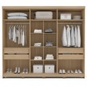 Ver imagem 5 de Guarda Roupa Casal com Espelho 6 Portas 100% MDF Off White e Carvalho Barcelona