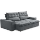 Ver imagem 1 de Sofá Retrátil Reclinável para Sala 3 Lugares 220cm Neruda F04 Veludo Cinza Escuro - Lyam Decor