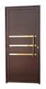 Ver imagem 1 de Porta Lambril c/Friso c/Puxador D. Super Marrom Corten Dourado 90 Brimak