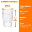 Ver imagem 6 de Jogo de Copos de Cristal Transparente Fio de Ouro Imperial 370ml 2 Peças - Lyor
