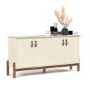 Ver imagem 7 de Buffet Aparador Balcão com Puxador em Couro para Sala Jantar Estar 4 Portas Sonetto - Offwhite