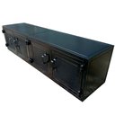 Ver imagem 1 de Rack Suspenso para Parede Estilo Industrial com 4 Portas de Chapas de Ferro Cor Preta