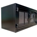 Ver imagem 4 de Rack Suspenso para Parede Estilo Industrial com 4 Portas de Chapas de Ferro Cor Preta