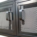 Ver imagem 3 de Rack Suspenso para Parede Estilo Industrial com 4 Portas de Chapas de Ferro Cor Preta