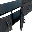 Ver imagem 2 de Rack Suspenso para Parede Estilo Industrial com 4 Portas de Chapas de Ferro Cor Preta