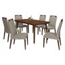 Conjunto Sala de Jantar Pamela 1.55 Imbuia Tampo de Madeira C/ 06 Cadeiras Betina Caede Pamela 155 - 2