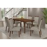Conjunto Sala de Jantar Pamela 1.55 Imbuia Tampo de Madeira C/ 06 Cadeiras Betina Caede Pamela 155 - 1