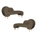 Ver imagem 5 de Kit 02 Divãs Melissa Lado Direito e Esquerdo Linho Cores - DS Estofados Divã Melissa CACAU