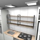 Ver imagem 1 de Prateleira Industrial para Cozinha - Aço Preto - 180x30x68cm - Modelo Ind32