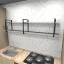 Ver imagem 1 de Prateleira industrial cozinha aço cor preto 180x30x40cm modelo ind39