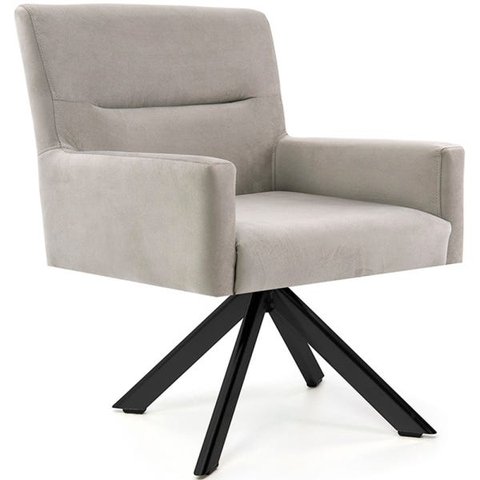 Poltrona Para Sala Angel Base Giratória Eiffel Preto Veludo Bege - casaepoltrona