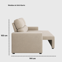 Ver imagem 5 de Sofá Brasil Retrátil e Reclinável 3 Lugares 2m Veludo - Bege