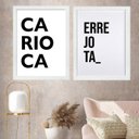 Ver imagem 2 de Kit 2 Quadros Rio de Janeiro - Carioca Errejota 24x18cm - com Vidro:moldura Branca