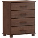 Ver imagem 2 de Cômoda para Quarto 85cm 4 Gavetas Pé Madeira Eduarda Café F07 - Mpozenato