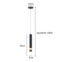 Ver imagem 4 de Pendente Led Tubo 7w Cinderella Mesa Bancada Cabeceira de Cama
