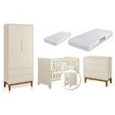 Ver imagem 1 de Quarto de Bebê Berço Evolution + Guarda Roupa Classic + Cômoda 3 Gavetas Classic Areia 2 Colchão