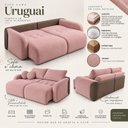 Ver mais imagens de Sofá Cama Casal Retrátil e Reclinável 2 Lugares Bicolor Pétala / Café Uruguai 196cm