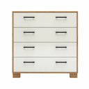 Ver imagem 2 de Cômoda 4 Gavetas Reta W344 Freijó Off White Dalla Costa