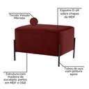 Ver imagem 6 de Puff Decorativo Status Base Preto Fosco Veludo Marsala - Nexta Casa