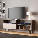 Ver imagem 1 de Rack de Tv até 55 Pol. Saragoça com 1 Porta - Nogueira / Off White