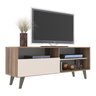Rack de Tv até 55 Pol. Saragoça com 1 Porta - Nogueira / Off White - 1