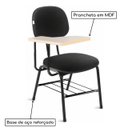 Ver imagem 4 de Carteira Universitária Secretária Estofada C/ Grade Corino Preto – Martiflex