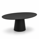 Ver imagem 1 de Mesa de Jantar Oval 140x90cm em Laca Preto - Base Cone Preto