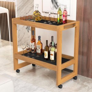 Carrinho Multiuso Aparador Apoio Barzinho com Rodinhas Preto