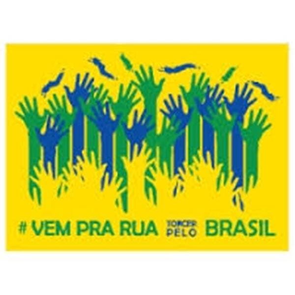 Bandeira Brasil Vem Pra Rua Amarela 30x45cm Kit 96 Unidades - 1