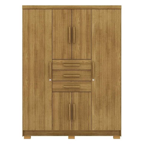 Guarda Roupa Casal 151 Cm 6 Portas 3 Gavetas 10020 Vlr Nature