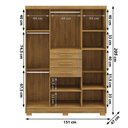 Ver imagem 3 de Guarda Roupa Casal 151 Cm 6 Portas 3 Gavetas 10020 Vlr Nature