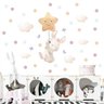 Adesivo kit infantil coelho fofo estrela e nuvens - 1