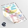 Adesivo kit infantil coelho fofo lua e flores - 2