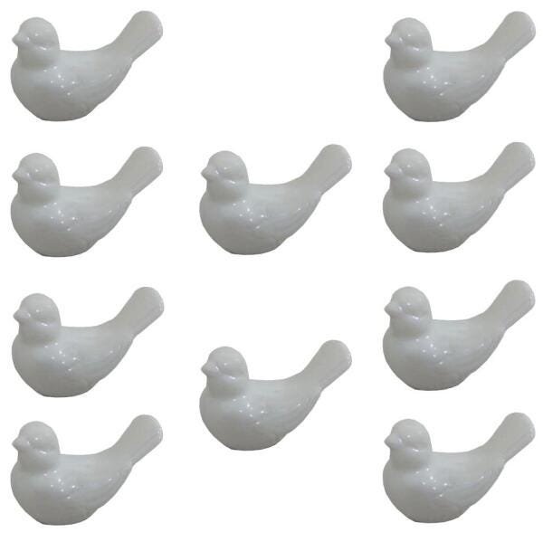 Pássaros De Porcelana Branco 10 Unidades Hd62906 - 1