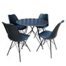 Conjunto Mesa Urca Preta 90cm e 4 Cadeiras Saarinen Preta Tower Base Preta - 1