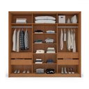 Ver imagem 3 de Guarda-roupa Casal Valência 3 Portas 4 Gavetas Freijó/creme - Politorno