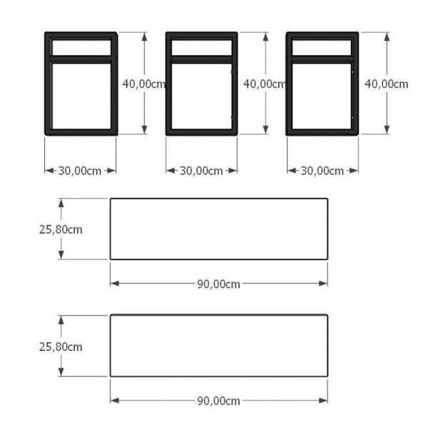 Rack Estilo Industrial Aço Cor Preto Prateleiras 30cm Cor Branca Modelo Ind21Brk - 3