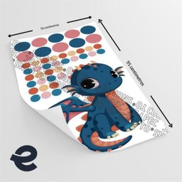 Adesivo Kit Infantil menina menino bebê animal dragão - 2