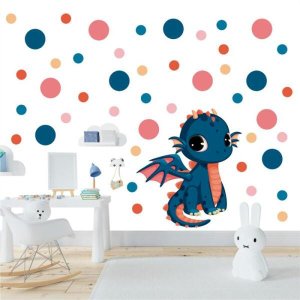 Adesivo Kit Infantil menina menino bebê animal dragão