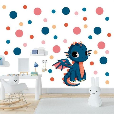 Adesivo Kit Infantil menina menino bebê animal dragão