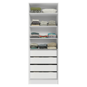 Ver imagem 4 de Guarda-Roupa Modulado 2 Portas com Espelho 4 Gavetas 4 Prateleiras Branco Neo Madesa