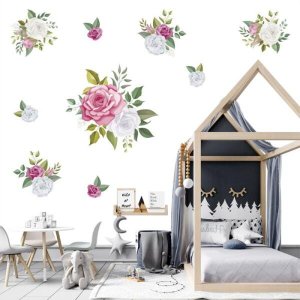 Adesivo kit infantil flores bonitas rosas