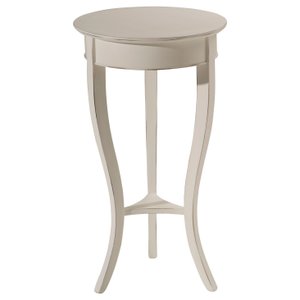 Mesa Auxiliar Branco Fosco Provençal com Pés em Madeira Maciça