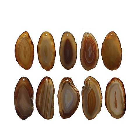 Chapinhas De Ágatas Naturais C/furo (4 A 7 Cm) - 10 Unid